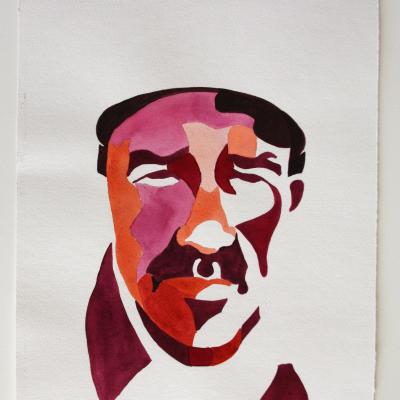 Nano 7, 2015, Cochineal on paper