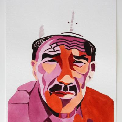 Nano 14, 2015, Cochineal on paper