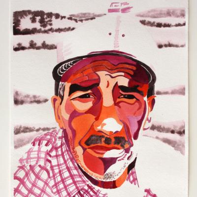 Nano 19, 2015, Cochineal on paper