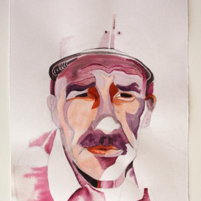 Nano 1, 2015, Cochineal on paper