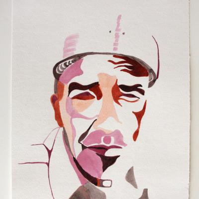 Nano 6, 2015, Cochineal on paper