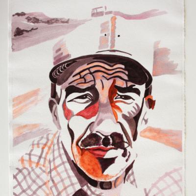 Nano 9, 2015, Cochineal on paper