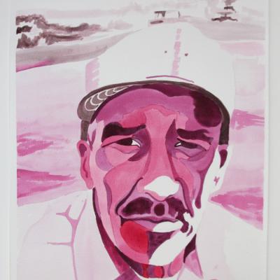 Nano 18, 2015, Cochineal on paper