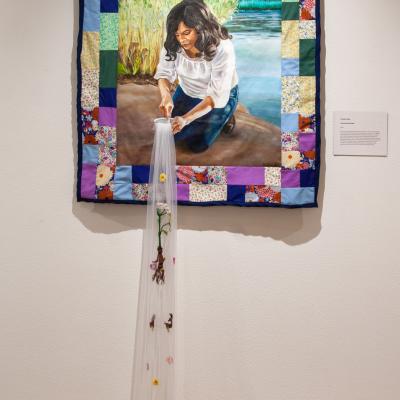 Haciendo Remedio, Mixed Media Quilt, 2024, 39”x45”